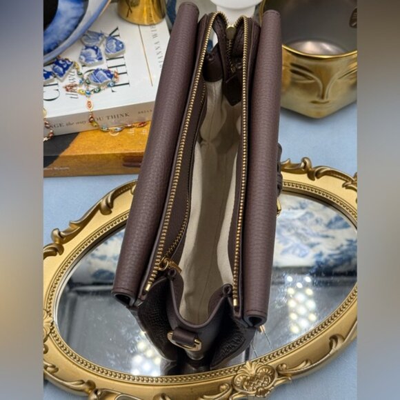 🆕 OROTON 🧿 NWOT Margot Crossbody, Brown Bear Pebble Leather - Picture 10 of 16